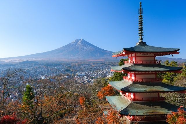 河口湖・新倉山浅間公園 富士山