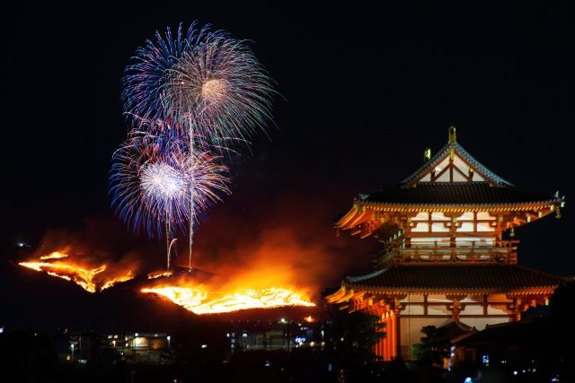 奈良 若草山焼き